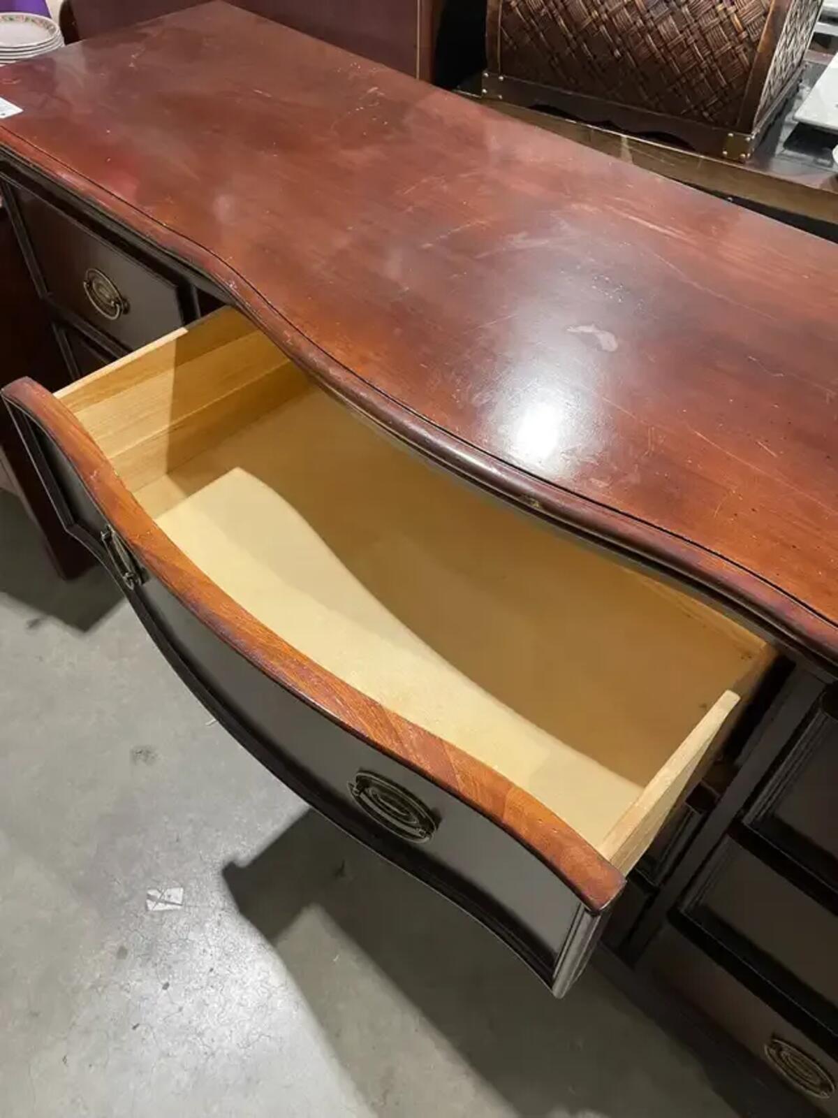 9 Drawer Mahogany Effect Dresser