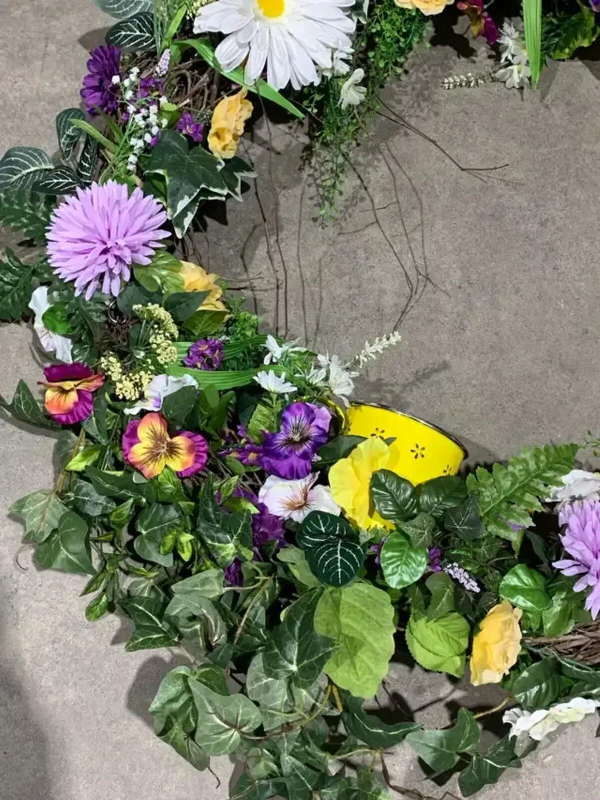 Yellow and Purple Summer Wreath 40”