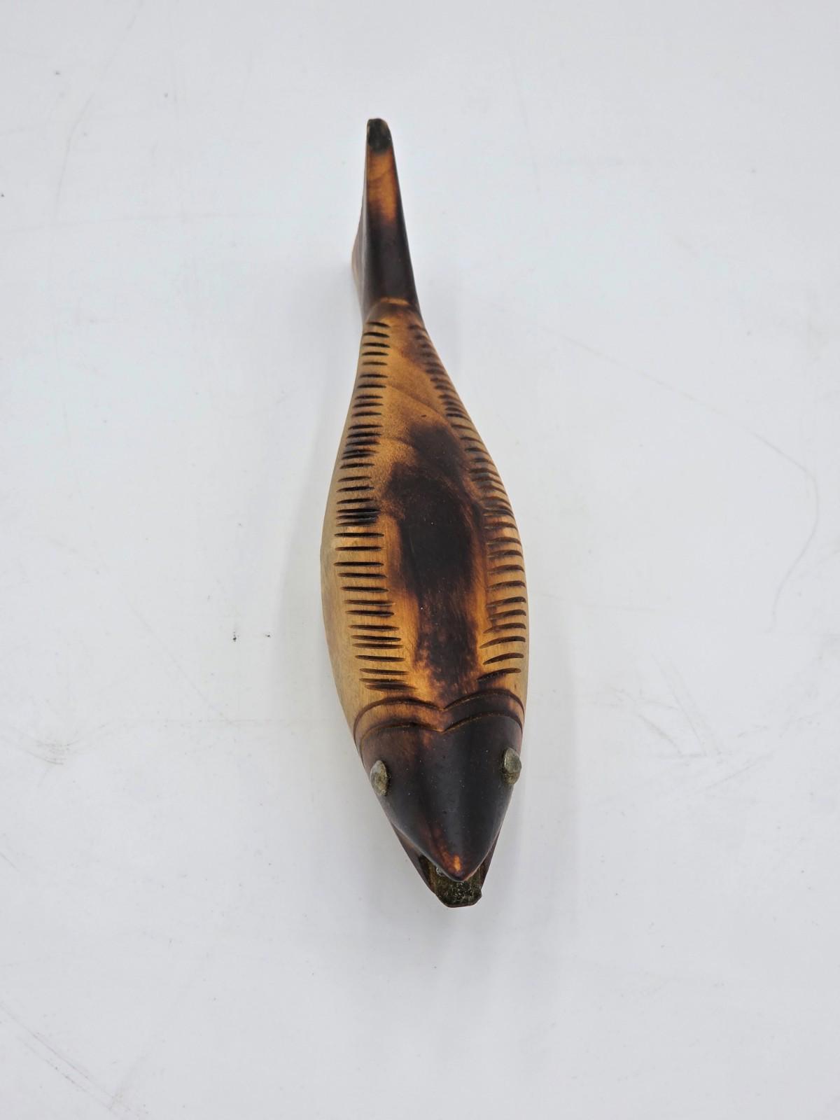 Vintage Fish Bottle Opener Hand Carved Wooden Sculpture
