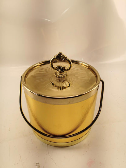 Vintage Modern Gold Plastic Ice Bucket