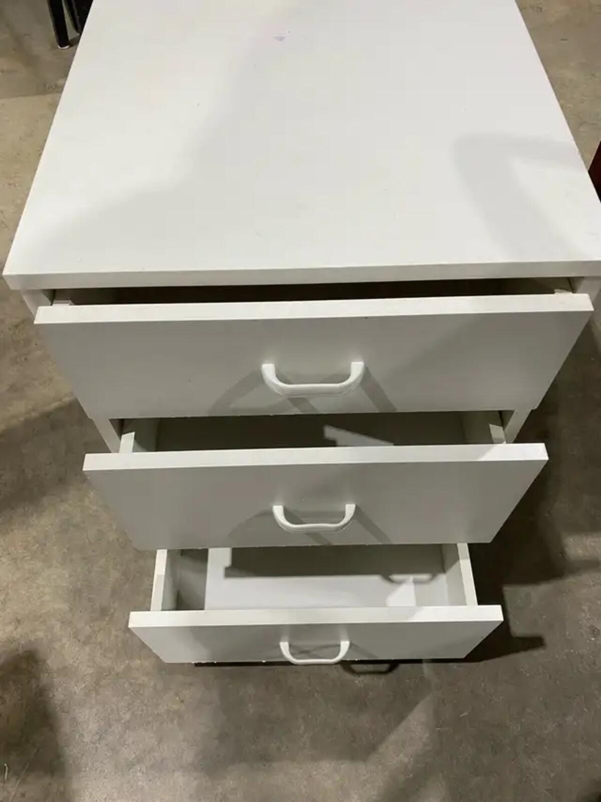 White Three-Drawer Cabinet