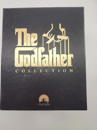 The Godfather Trilogy Part I II and III VHS boxed sets include 6 tapes.