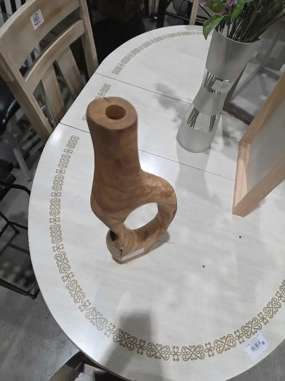 Handcarved Wooden Abstract Vase/Sculpture