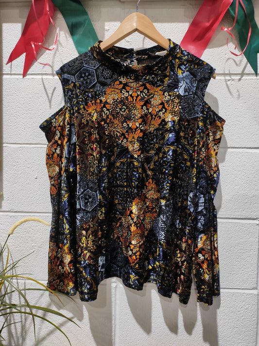 The Pyramid Collection Tunic Womens Rayon Long Sleeve Size 2X Boho