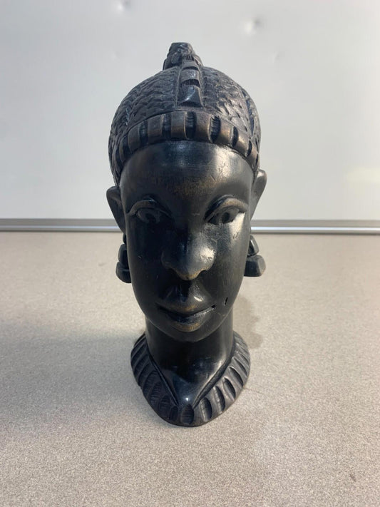 Vintage African Statue Sculpture Bust Female
