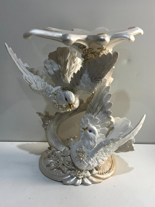 VINTAGE FIGURINE STATUE LARGE DOVE LOVE BIRDS
