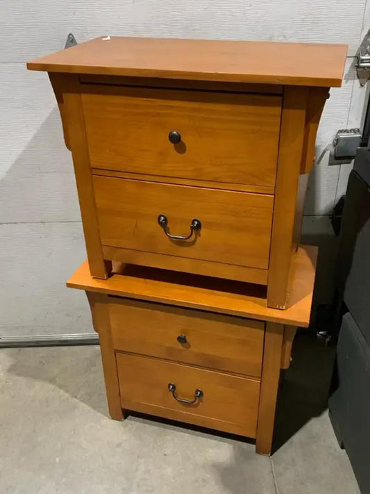 Wood 2 Drawer Night Stands with Drawers