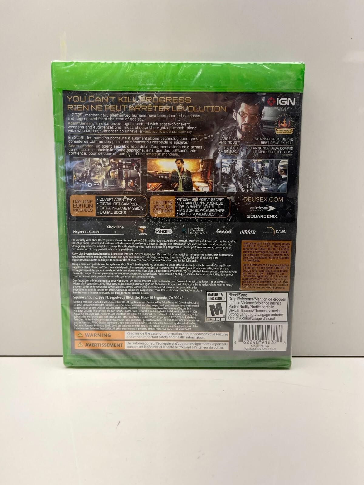 Deus Ex: Mankind Divided Day One Edition Xbox One Sealed