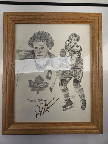 Darryl Sittler Framed Signed 43x35 - Toronto Maple Leafs