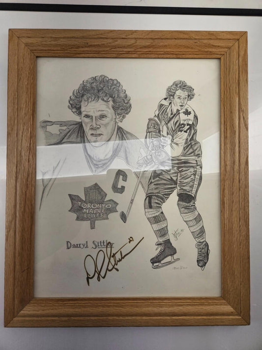 Darryl Sittler Framed Signed 43x35 - Toronto Maple Leafs