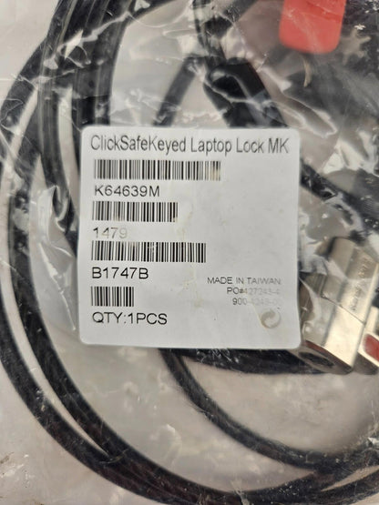 Lot of 2 - Kensington ClickSafeKeyed Laptop Lock K64639M