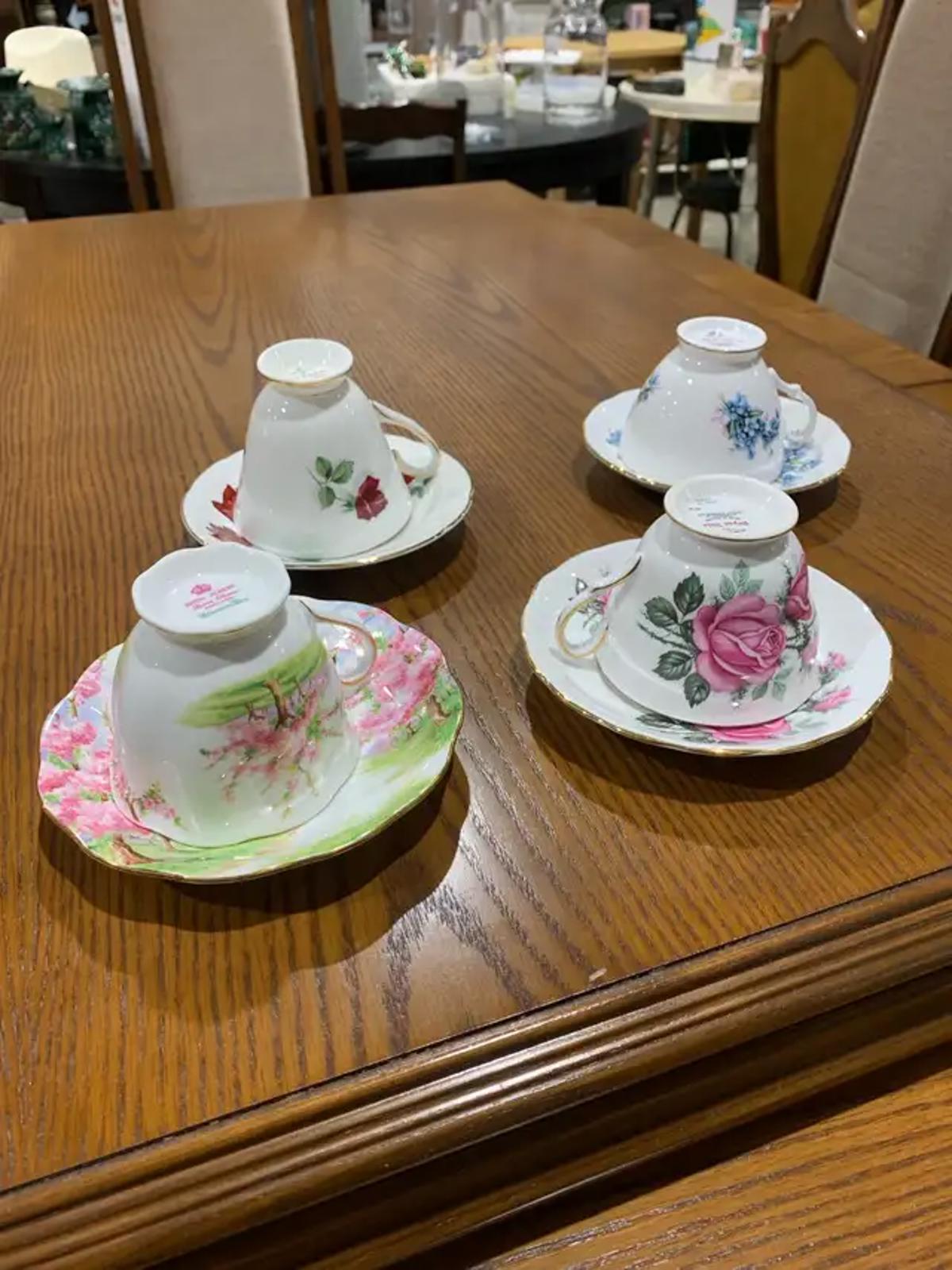 Floral Fine Bone China Tea Cups