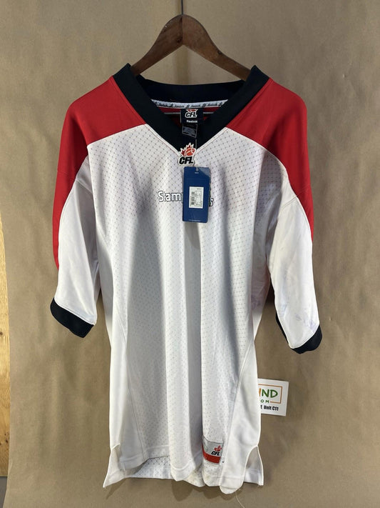 NWT Reebok CFL Calgary Stampeders Jersey Signed by #76 (Size L)