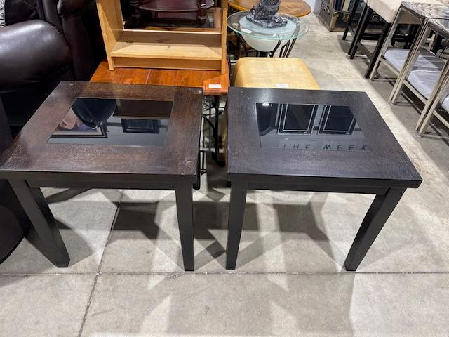 Ashley Square Occasional end tables with glass