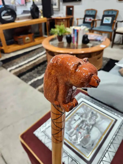 Carved Wood Bear Walking Stick