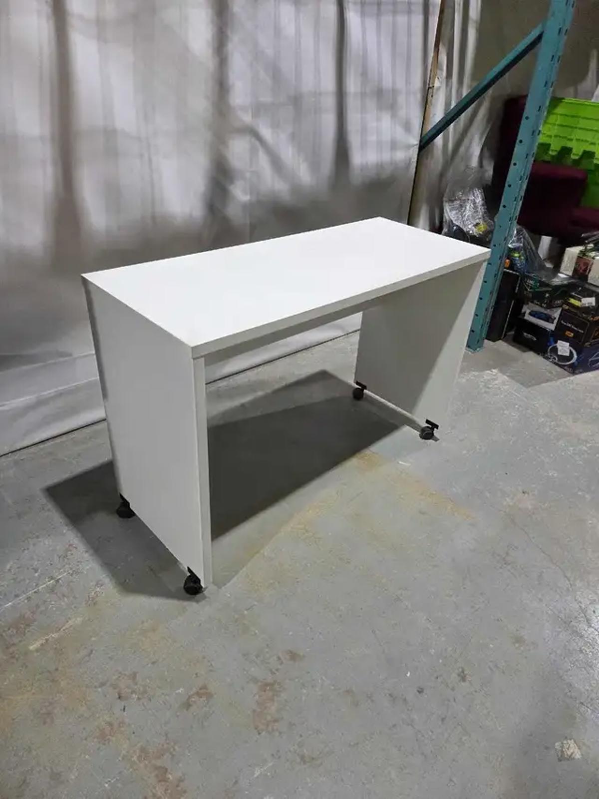 White Small Rolling Desk