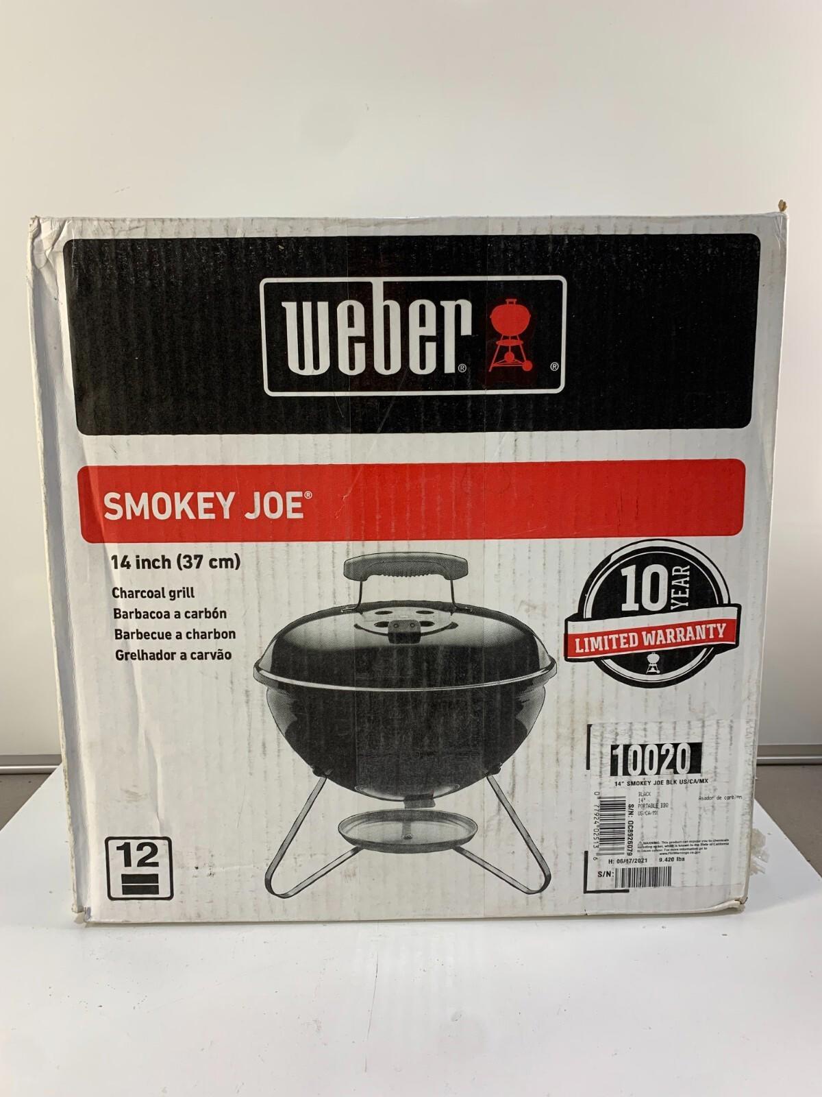 WEBER 14" SMOKEY JOE CHARCOAL GRILL PORTABLE BBQ BLACK 10020
