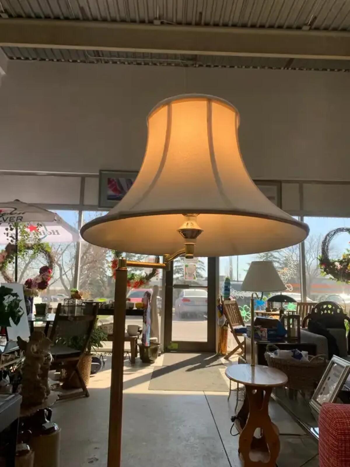 Gold Floor Lamp with Moveable Arm