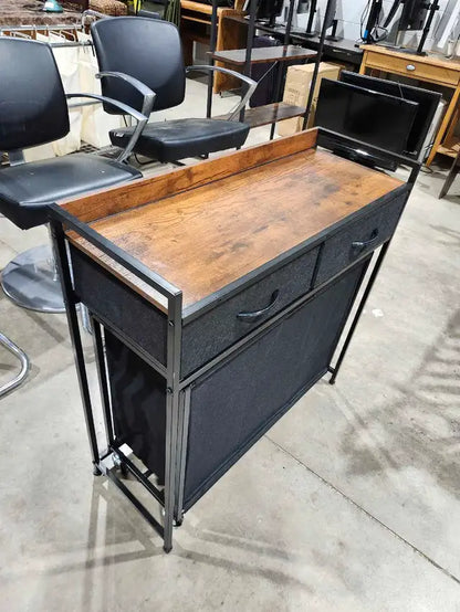 Rolling Laundry Sorter Cart with Wood Top