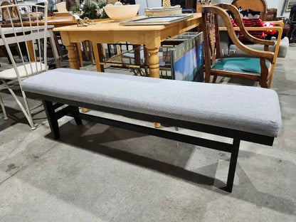 Grey Cushioned Bench