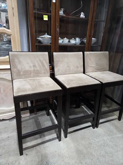 Wooden Bar Stools - 3 Available