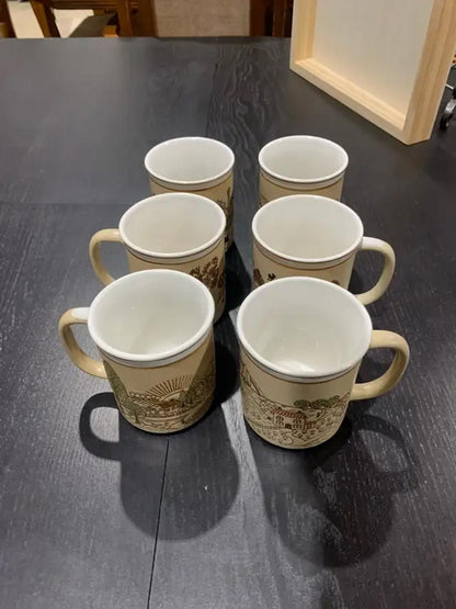 Ceramic Scene Mug - Set of 6