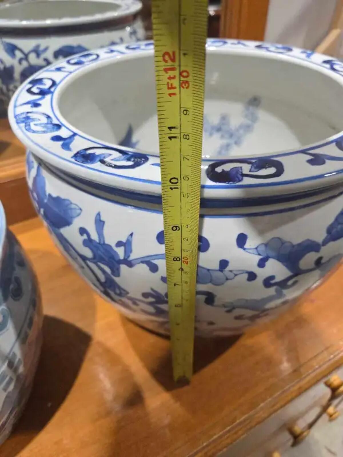 Asian Ceramic Planters Set