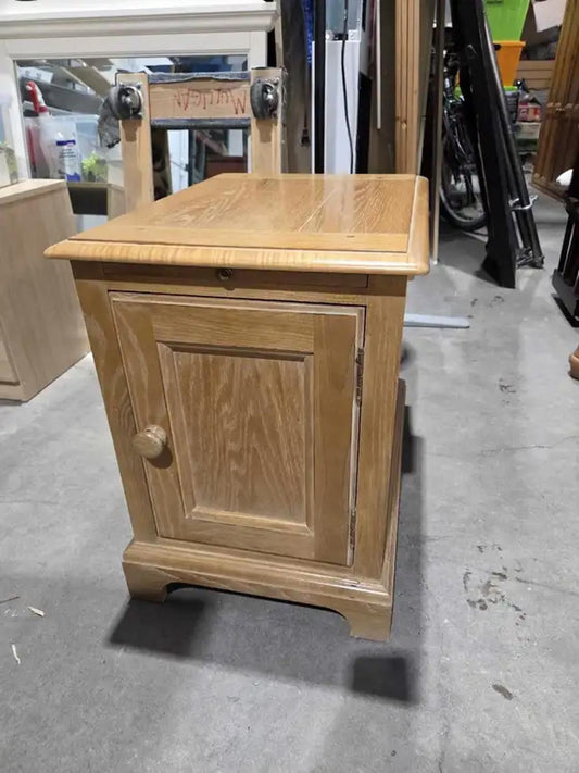 Wood Side Table with Magazine Rack