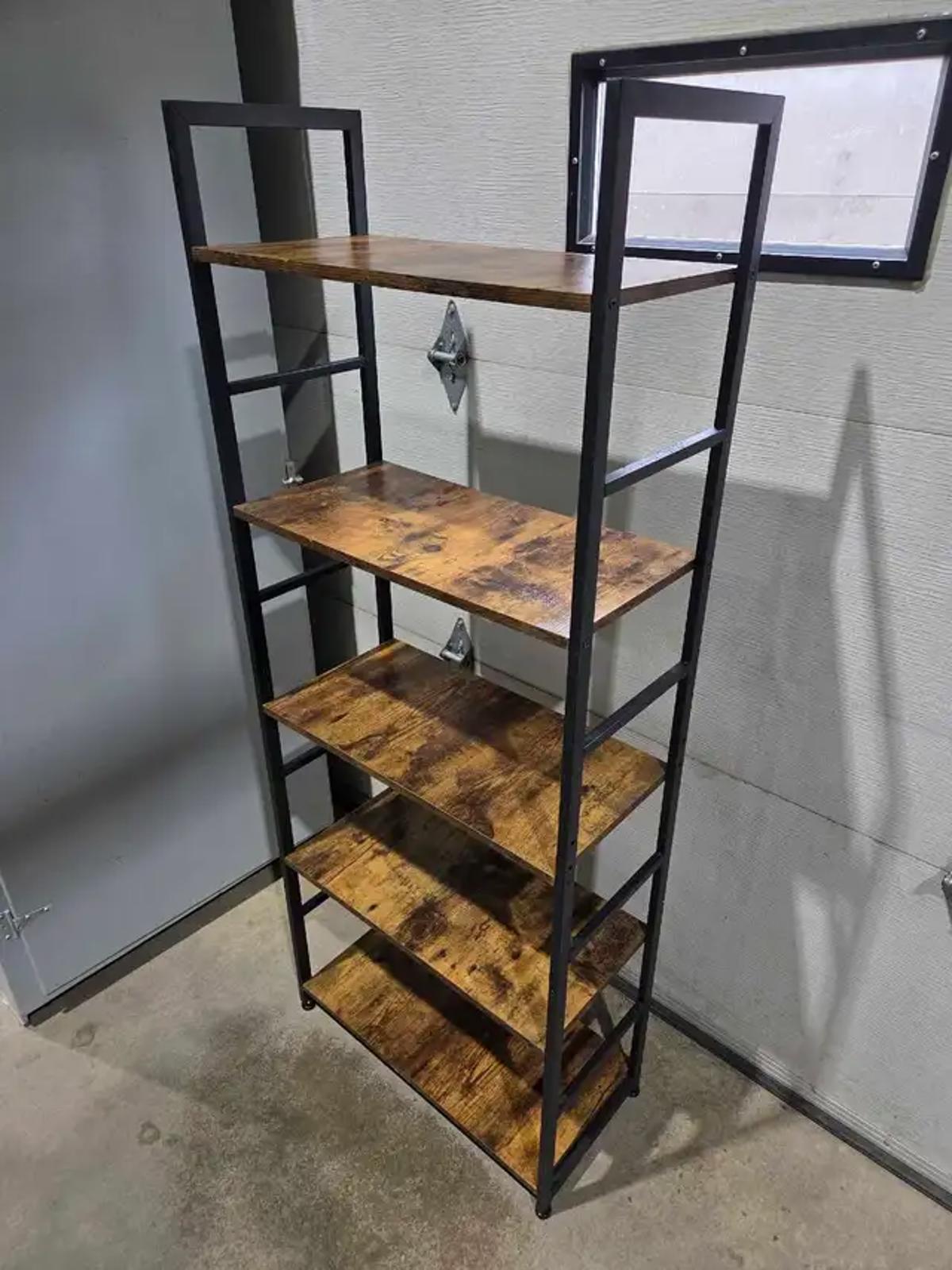 Rustic Brown 5-tire Shelving Unit