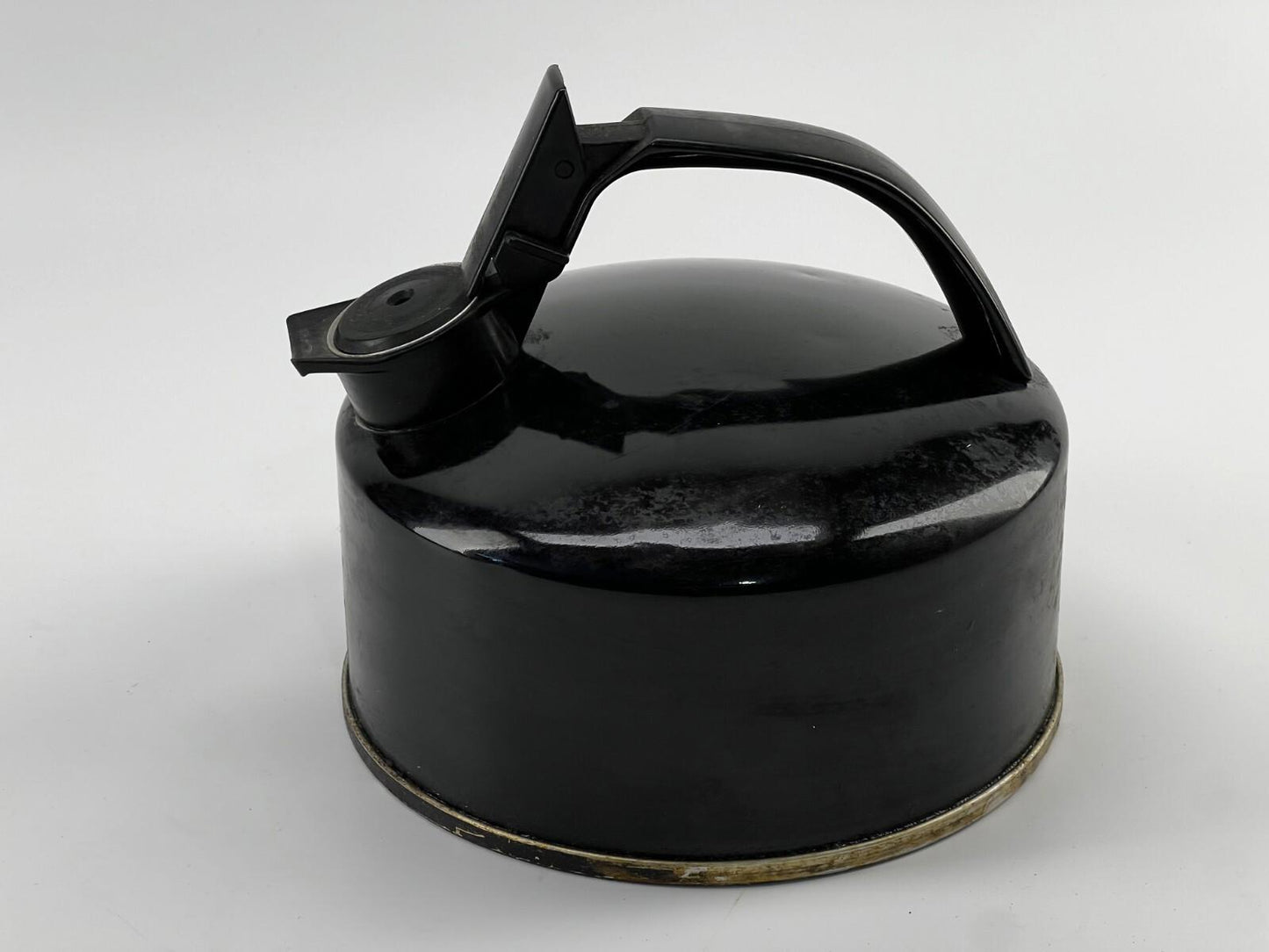Vintage Regal Ware Stainless Steel Copper Bottom Tea Pot Kettle - Black