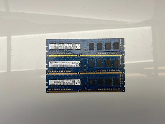 SK Hynix 12GB (3x4GB) DDR3 1600 RAM Kit PC3-12800U 11-12-A1 HMT451U6AFR8C-PB
