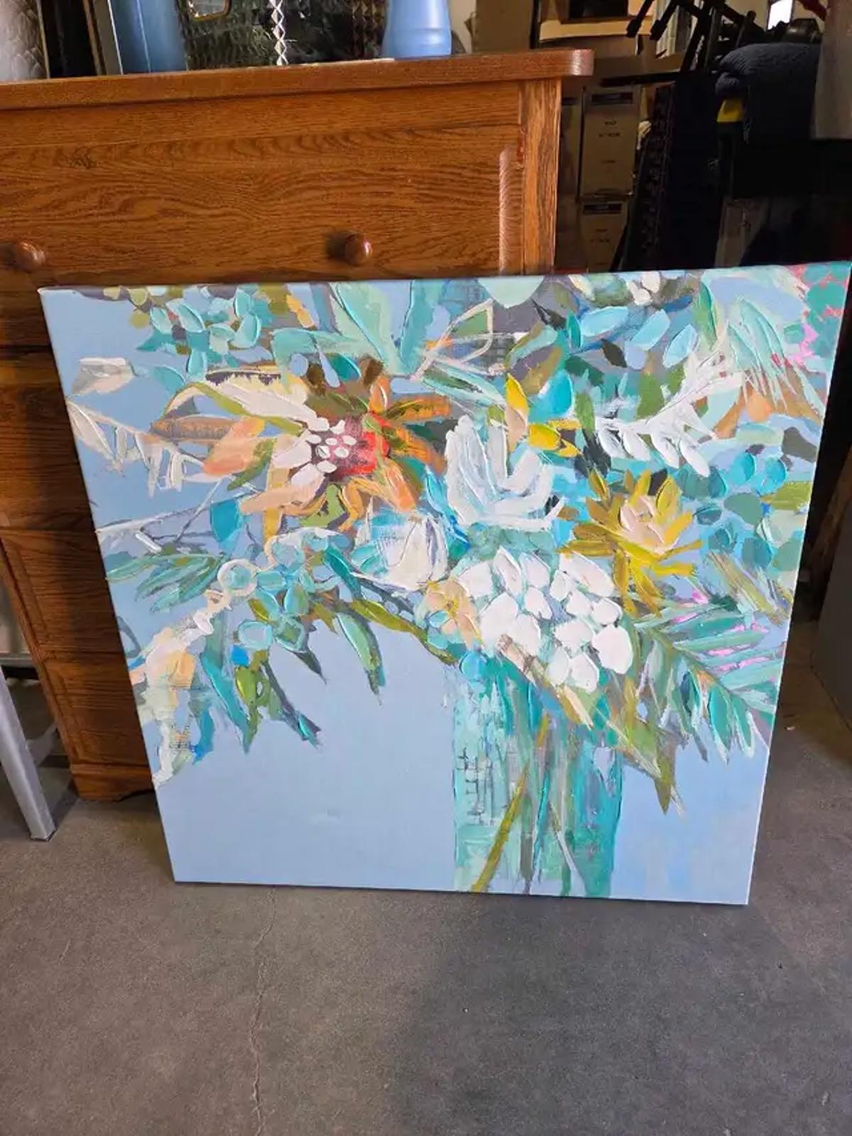 Floral Canvas Painting 3x3ft