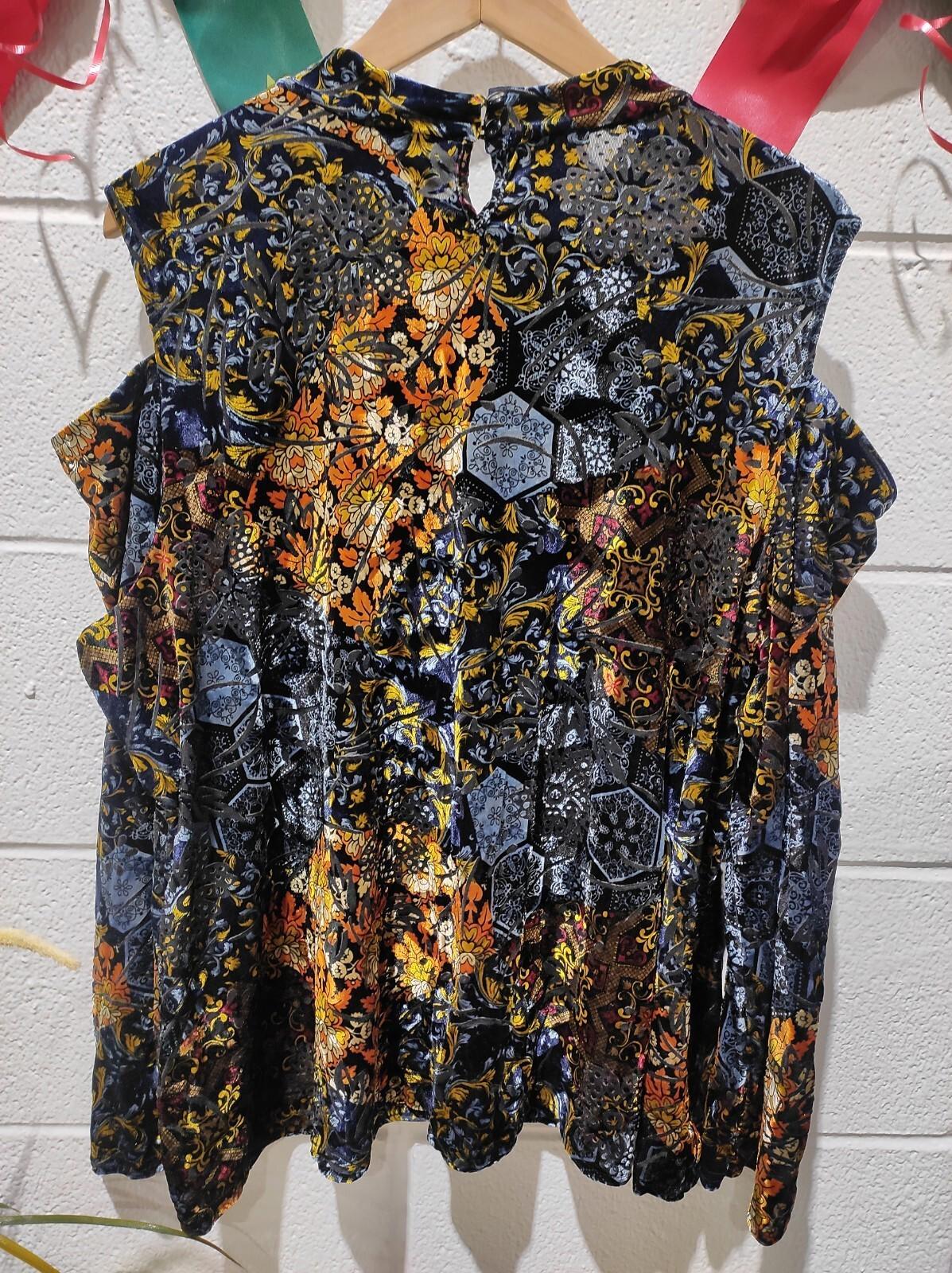 The Pyramid Collection Tunic Womens Rayon Long Sleeve Size 2X Boho