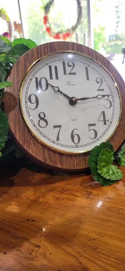 Ronsie Oak Wood Wall Clock 9"