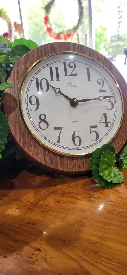 Ronsie Oak Wood Wall Clock 9"