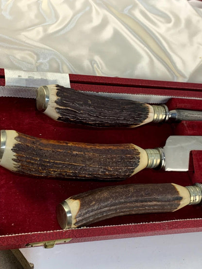Set of 3 Sheffield English Stainless Steel Blade Carvings