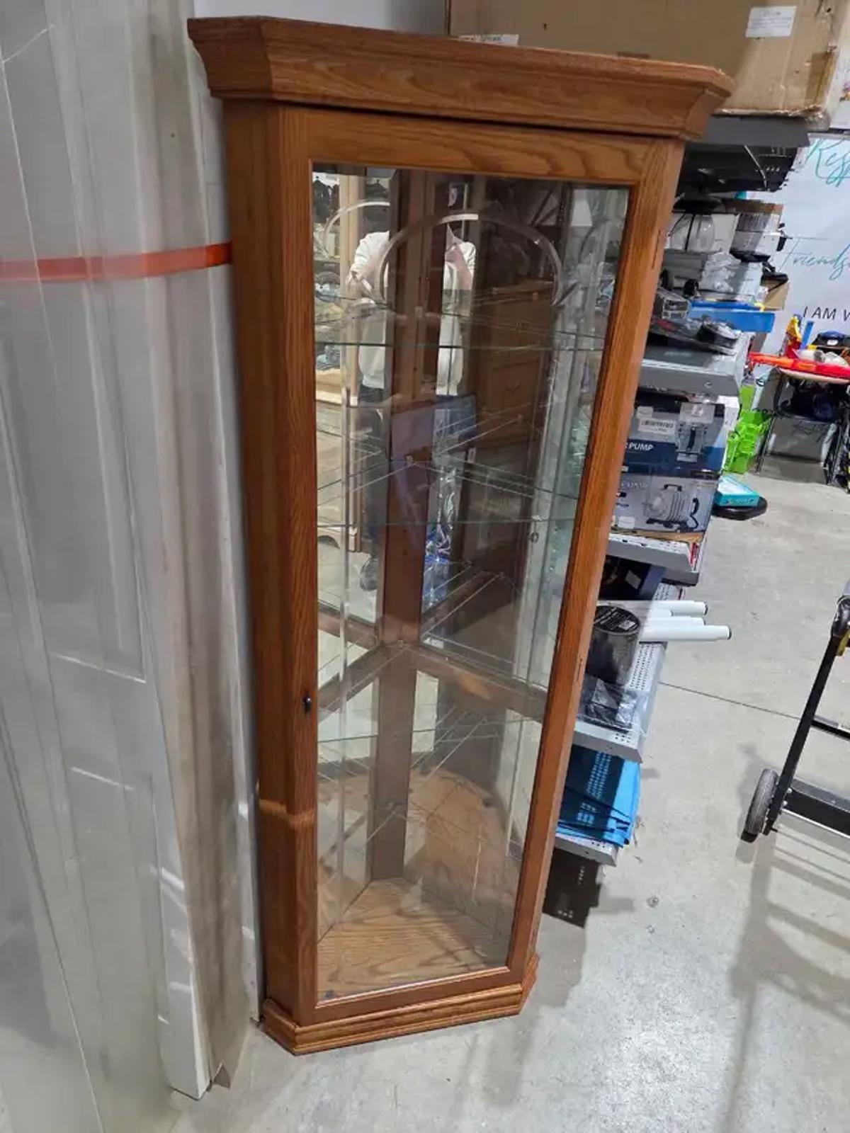 Corner Lighted Curio Cabinet