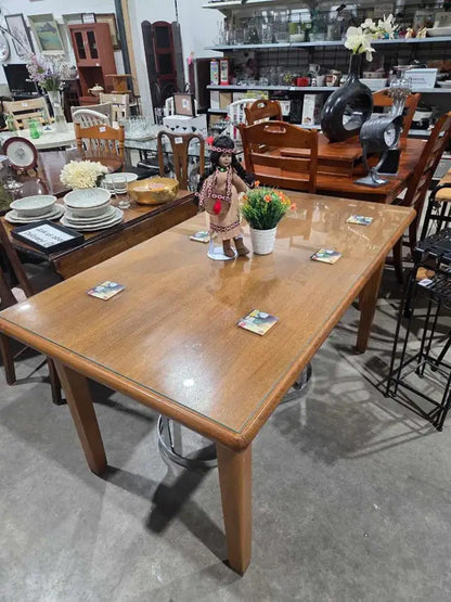 Glass Top Teak Dining Table - The Interior Hardwood co.