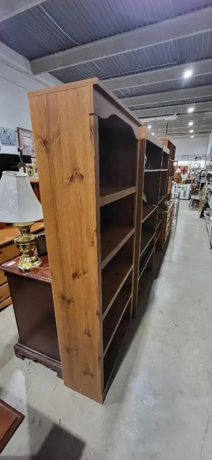 Wood Bookshelf 72' x 29.5' x 12.5' - 2 Available