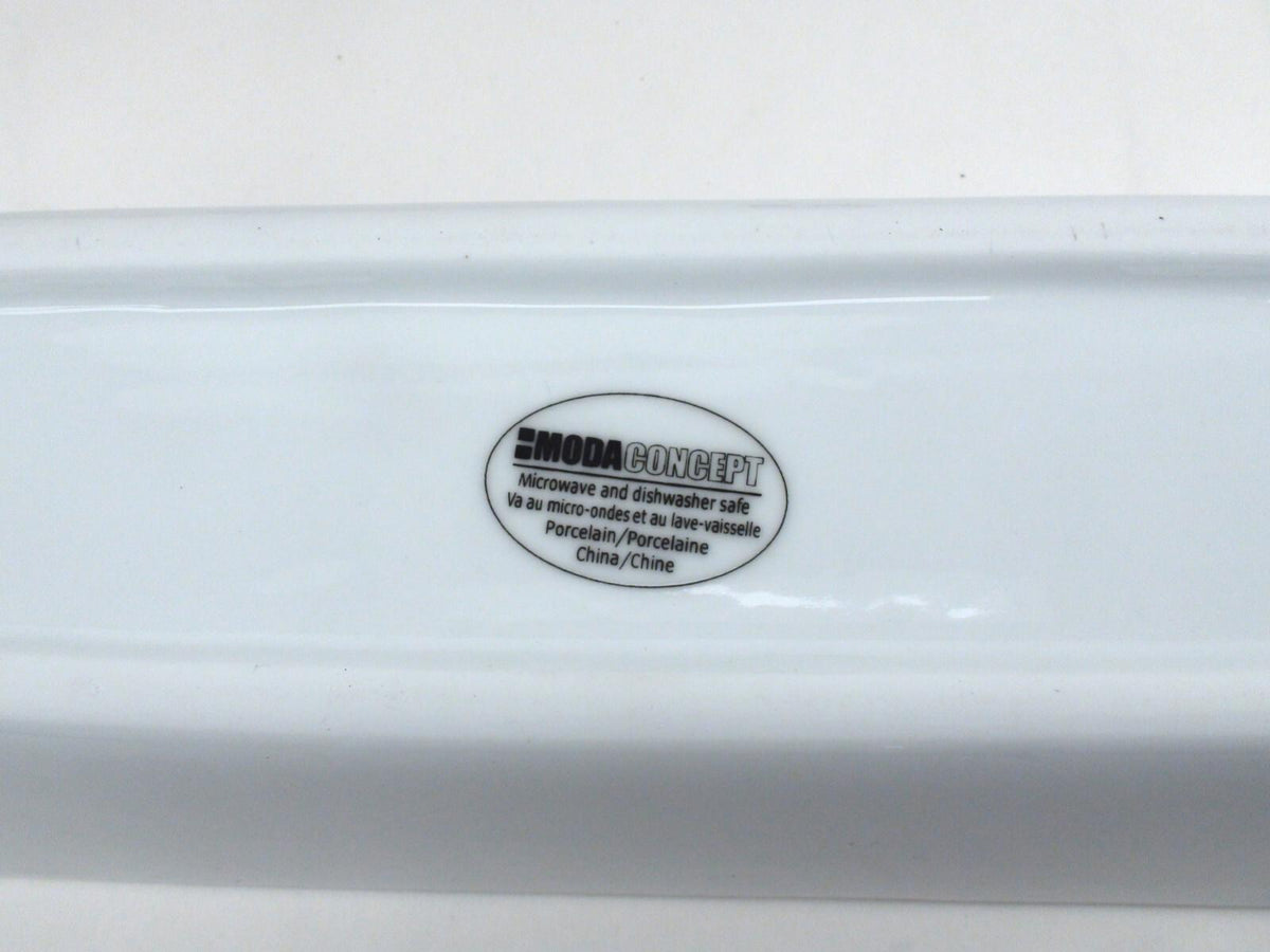Moda Concept Bread Dish - White Porcelean Bruschetta Baguette Serving Bowl