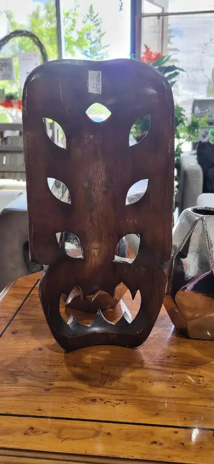 Wooden Hand-Carved Bakunawa Mask 12"
