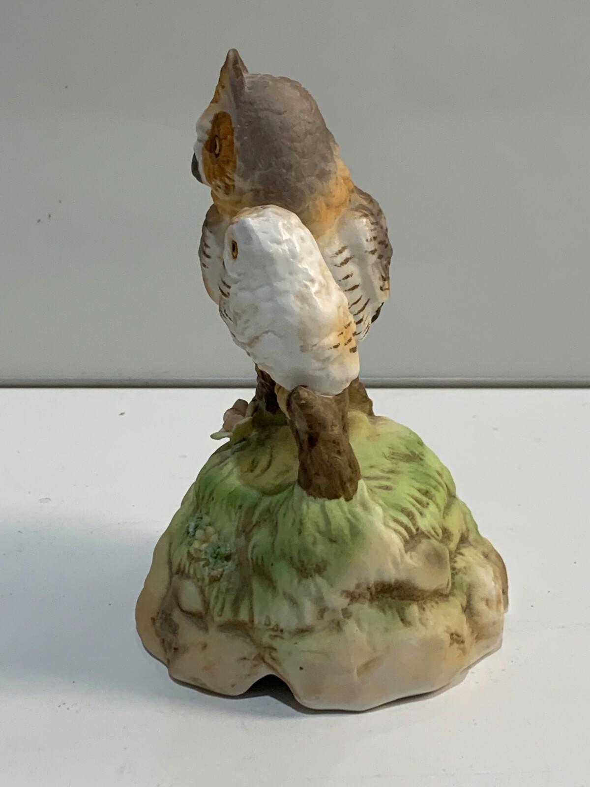 Boîte à musique vintage avec hibou, « Lever et coucher du soleil », par la San Francisco Music Box Company, en état de marche