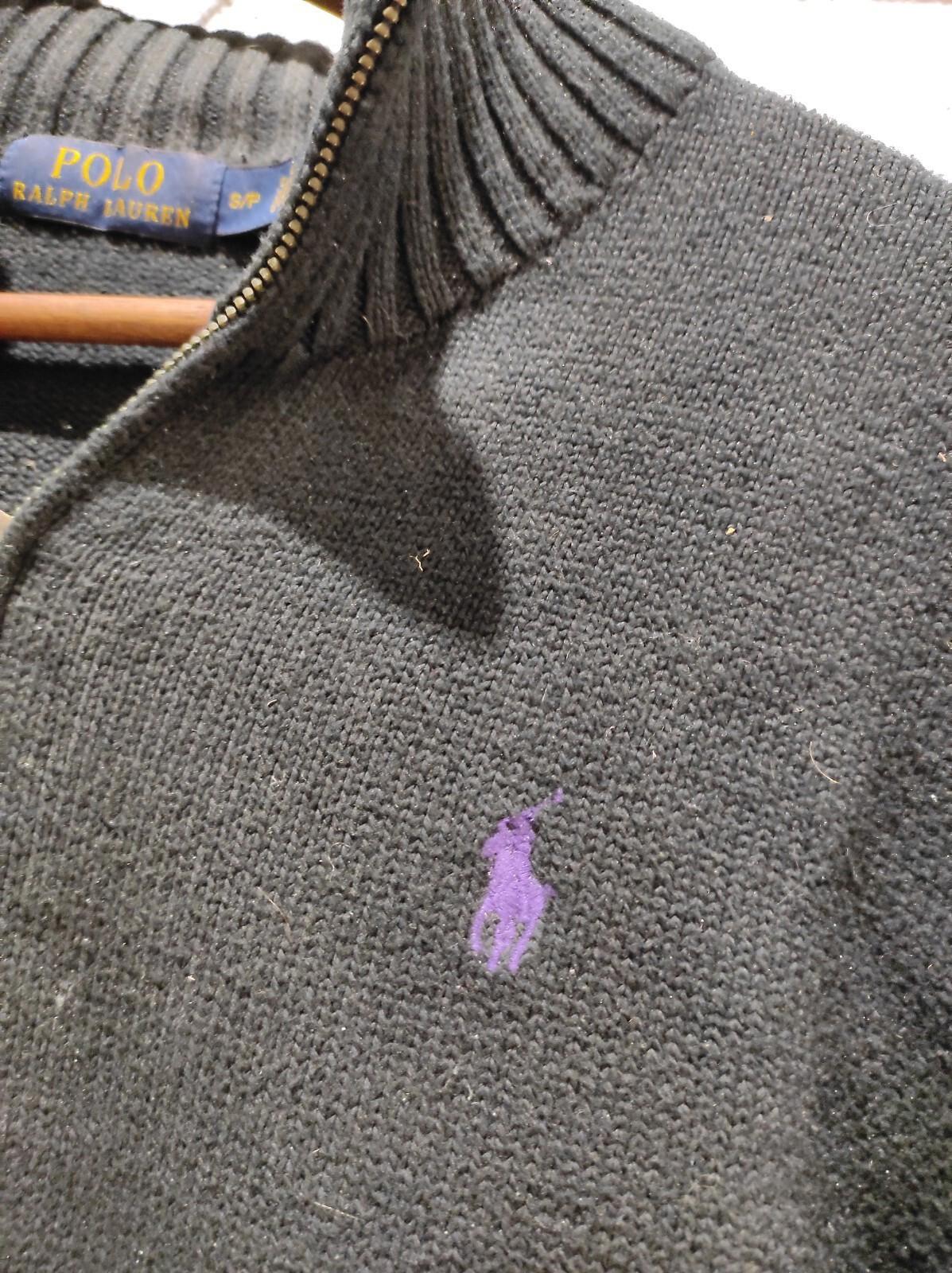 Polo By Ralph Lauren 1/4th Zip up Knit Sweater Blue Size S