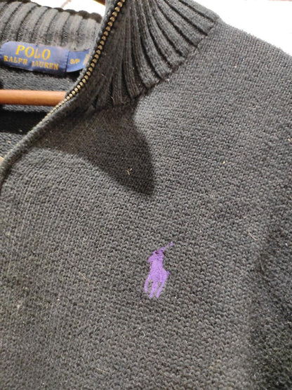 Polo By Ralph Lauren 1/4th Zip up Knit Sweater Blue Size S