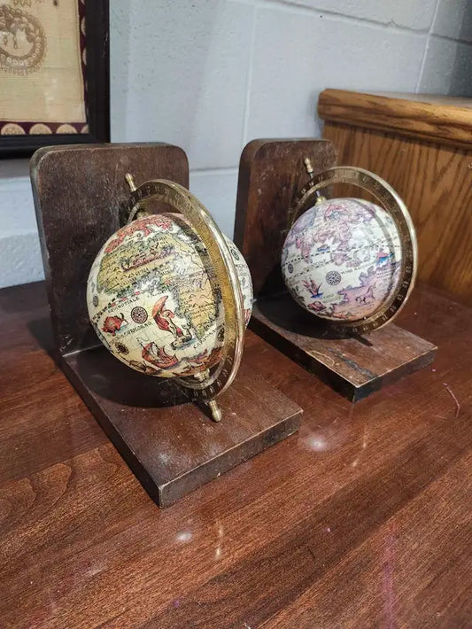 Vintage Globe Bookends