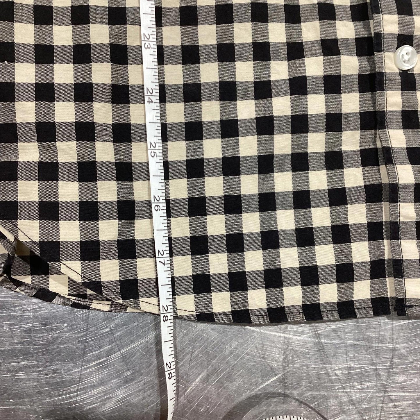 J.Crew Slim Fit Black & Cream Gingham Button-Down Shirt