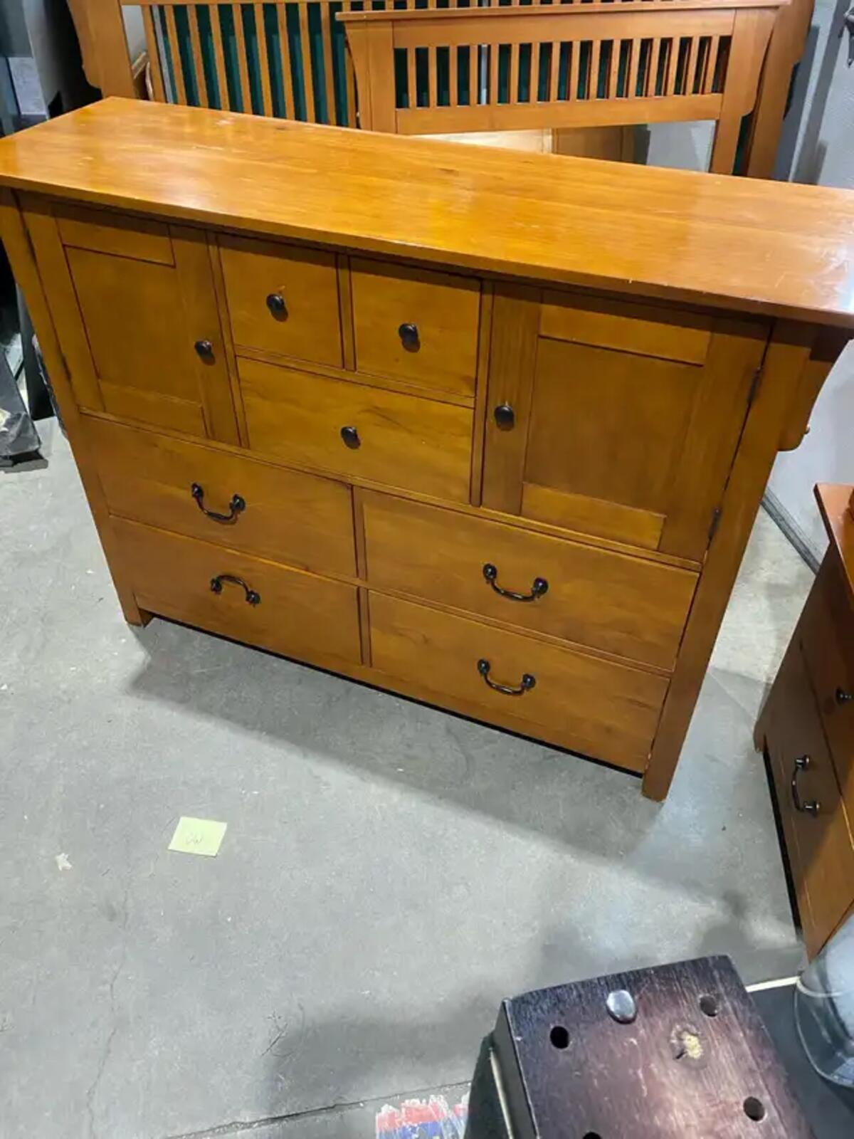 Solid Wood Bedroom Dresser with Mirror