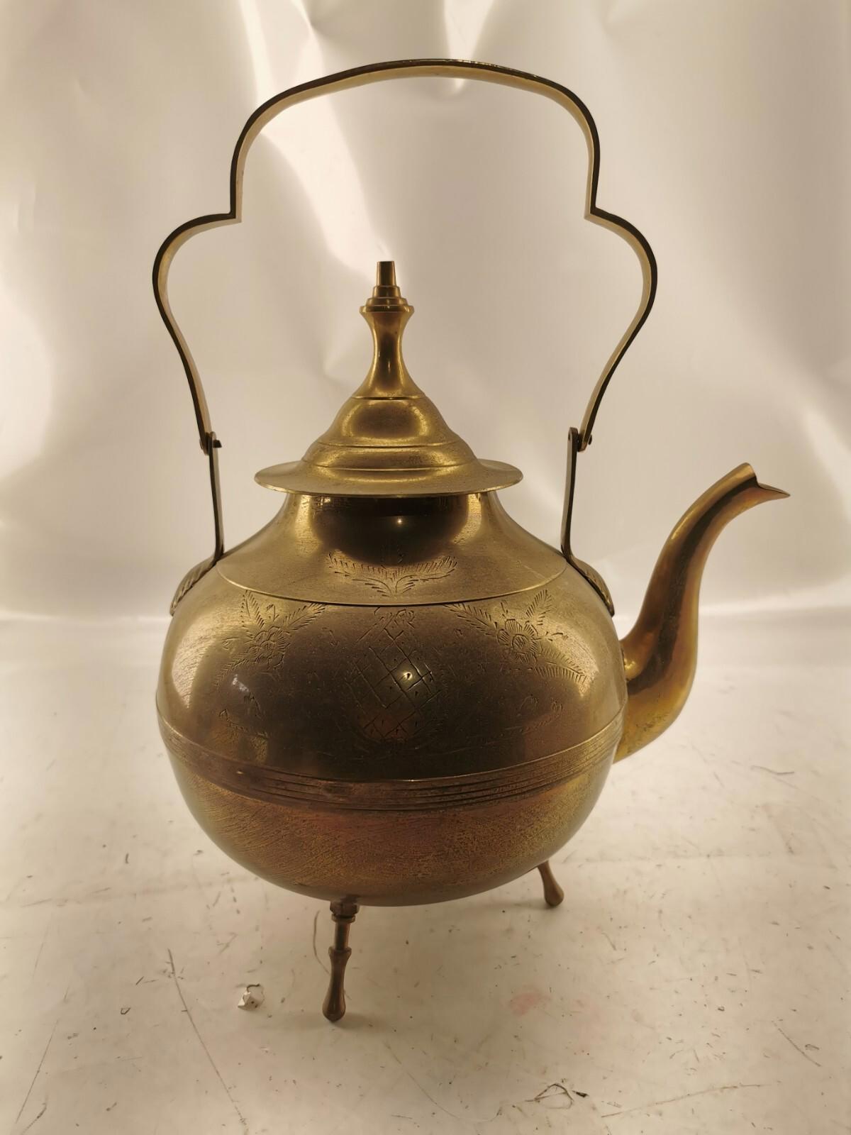 Vintage brass tea kettle