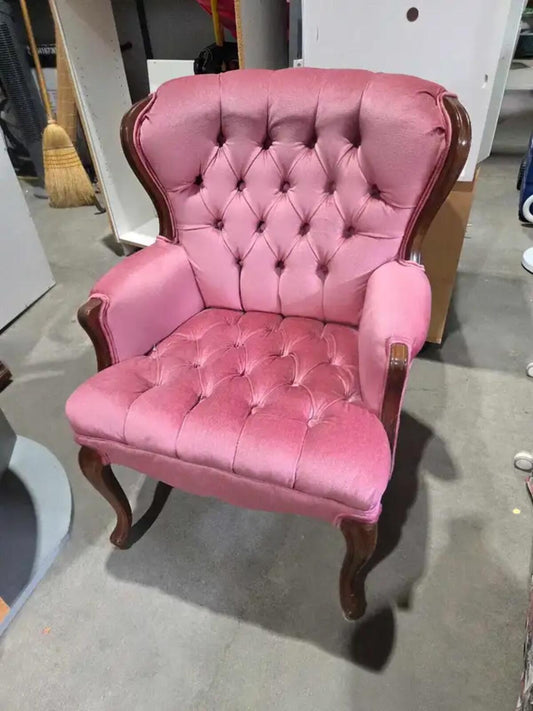 Vintage Pink Tufted Accent Chair