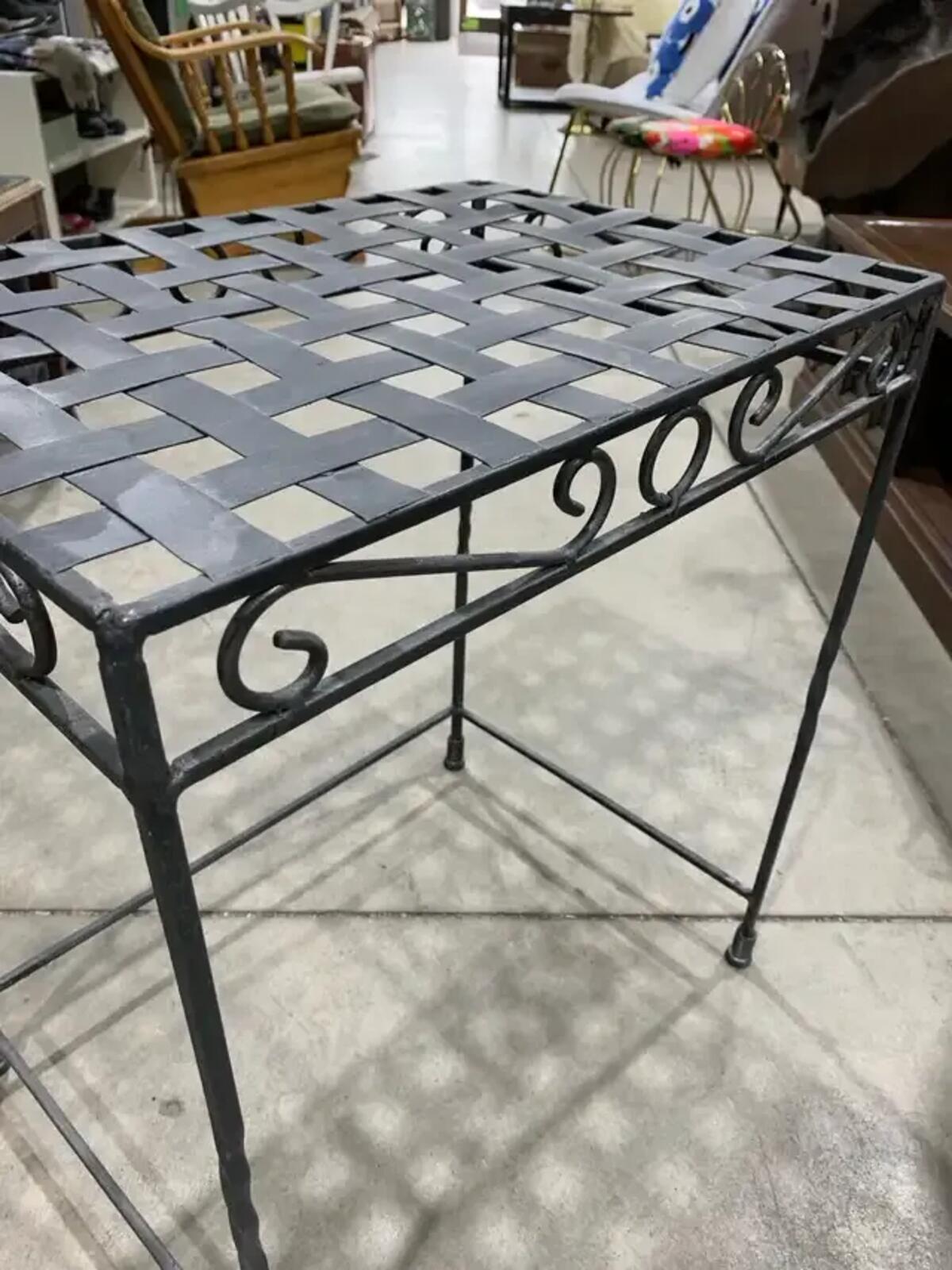 Woven Metal plant table